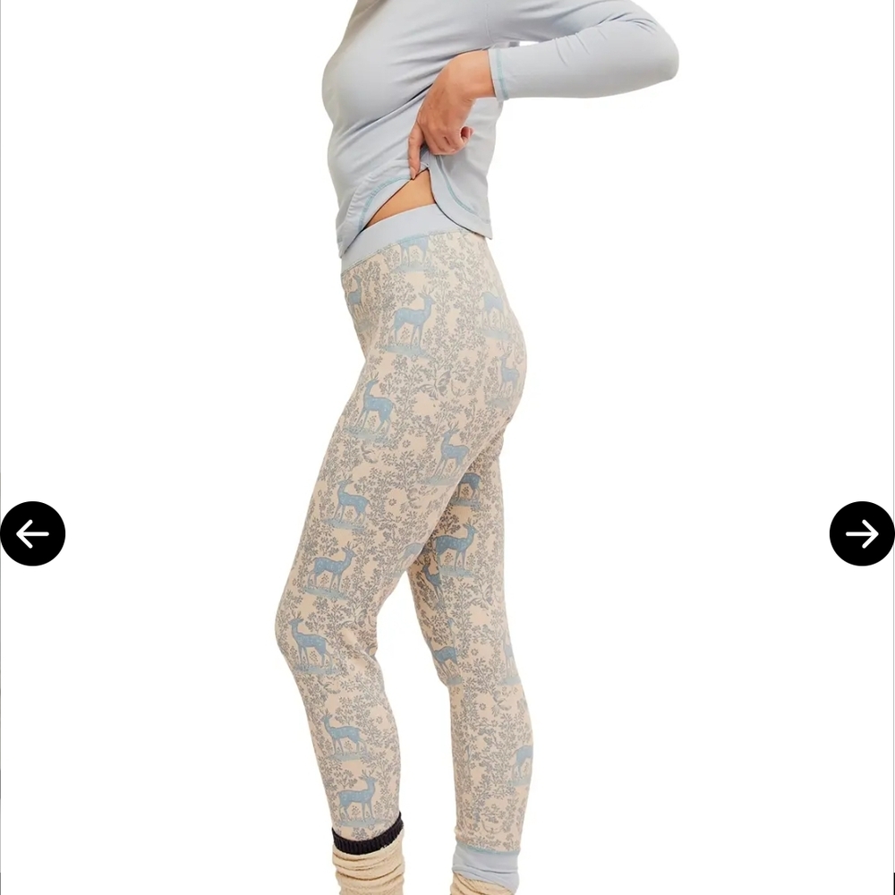 NWOT FREE PEOPLE Snow Chill Evening Thermal Pajama Pants Only Sz M - Picture 3 of 10